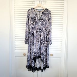Simply Vera Vera Wang High Low dress, L, dusty purple and blue
